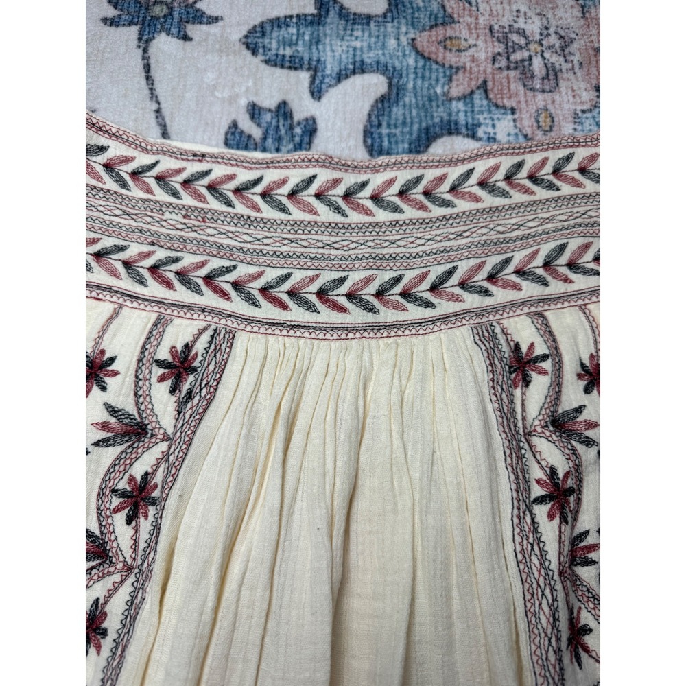 Isabel Marant Étoile Embroidered Cotton Mini Skirt Cottagecore Boho Sz 36 Luxury - Picture 5 of 13